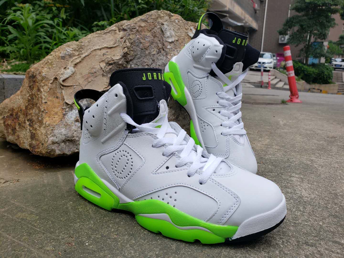 2019 Men Jordan 6 Retro White Green Black Shoes